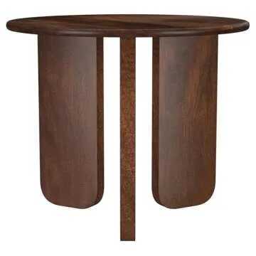 Coaster Home Furnishings Dale Round Solid Mango Wood Side End Table Brown