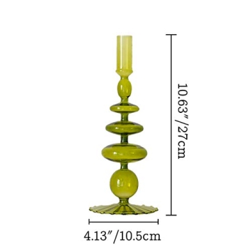 LKXHarleya Retro Glass Candlestick Holder for Home Decor