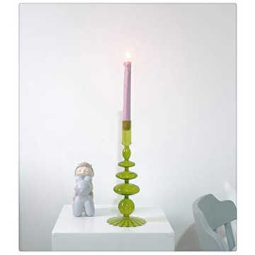 LKXHarleya Retro Glass Candlestick Holder for Home Decor