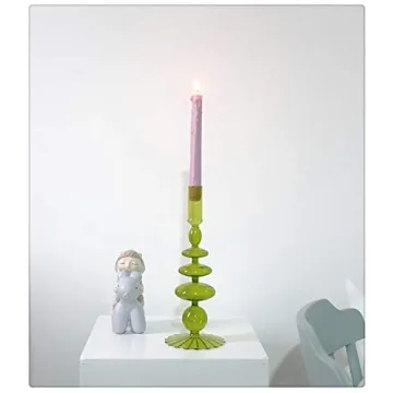 LKXHarleya Retro Glass Candlestick Holder for Home Decor