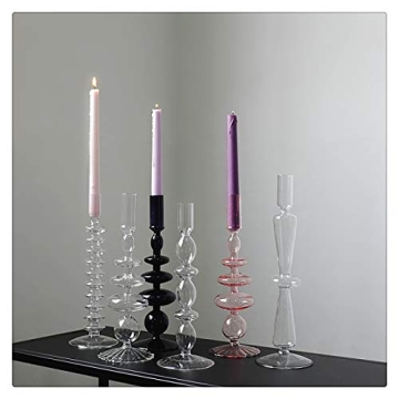 LKXHarleya Retro Glass Candlestick Holder for Home Decor