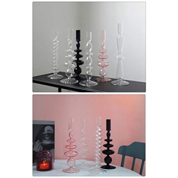 LKXHarleya Retro Glass Candlestick Holder for Home Decor