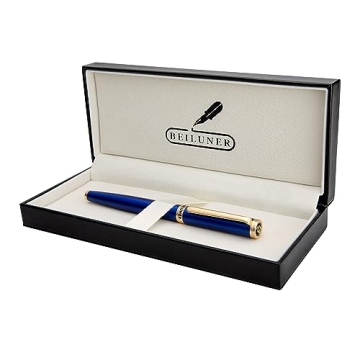 BEILUNER Blue Fountain Pen - 24K Gold Finish