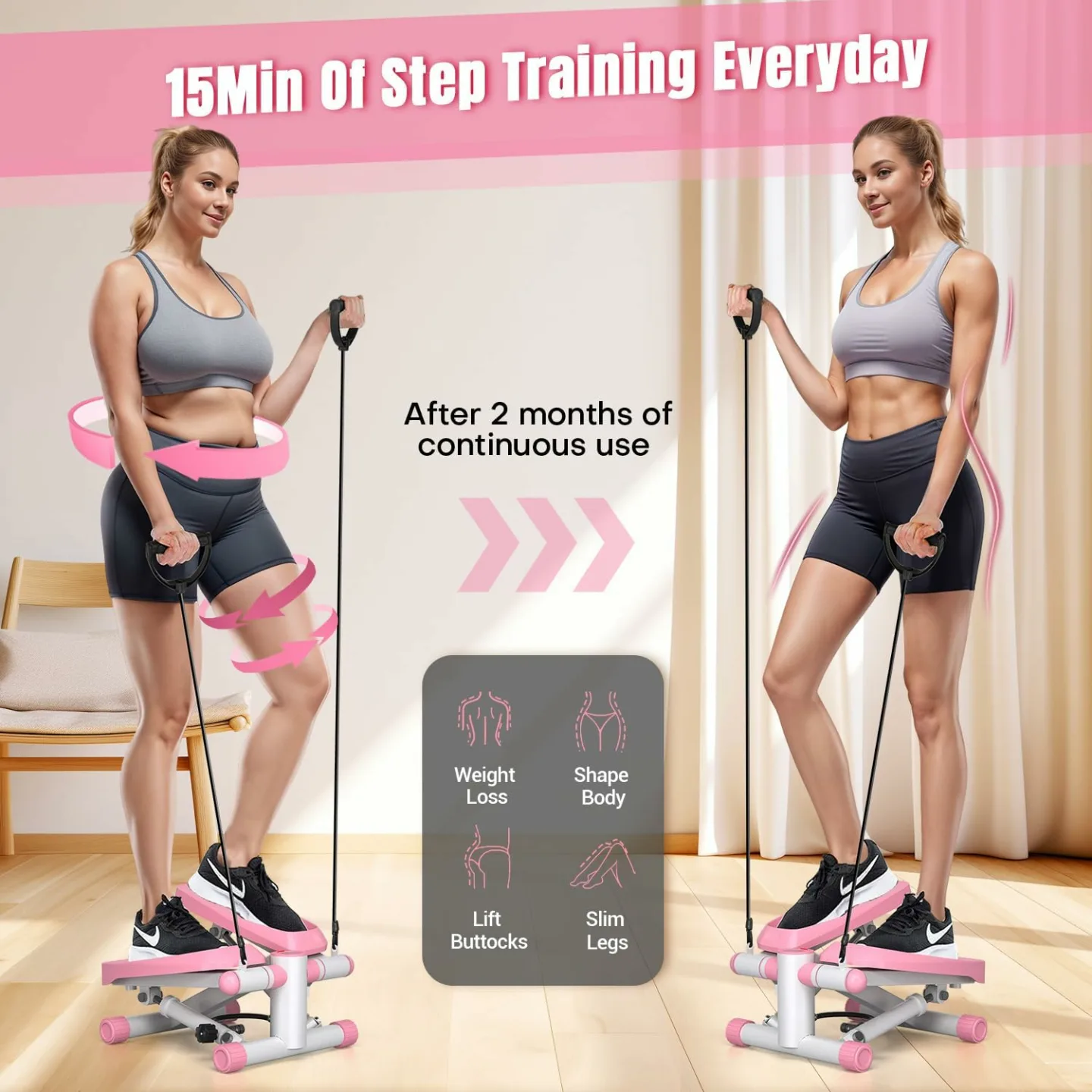 Adjustable Stair Steppers for Home Fitness Equipment