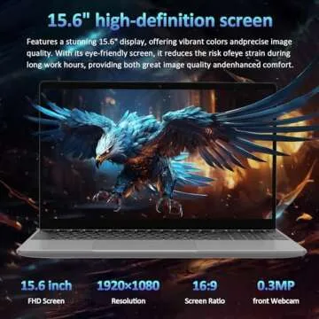High-Performance Auusda 15.6" Laptop with Upgradable RAM
