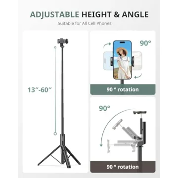 Sensyne 60" All-In-One Phone Tripod & Selfie Stick