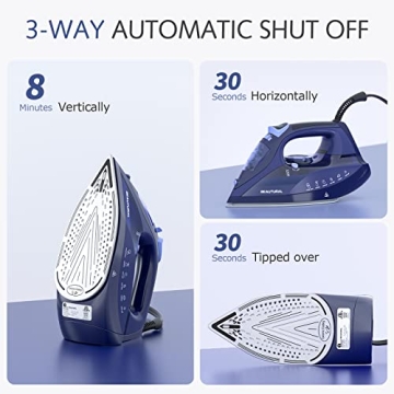 BEAUTURAL Steam Iron with Ceramic Coated Soleplate
