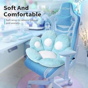 Ditucu Cat Paw Cushion Kawaii Chair Cushions 31.4 x 27.5 inch Cute Stuff Seat Pad Comfy Lazy Sofa Of...