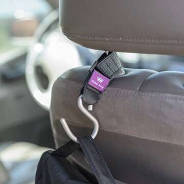 Think King Mighty Buggy Hook for Stroller, Wheelchair, Rollator, Walker, 2 Pack, Black/Brushed Aluminum, 2 Count (Pack of 1)