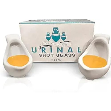 Urinal Shot Glasses Set of 2 - Fun Party Gag Gifts
