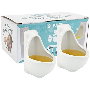Urinal Shot Glasses Set of 2 - Fun Party Gag Gifts