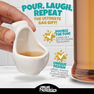 Urinal Shot Glasses Set of 2 - Fun Party Gag Gifts