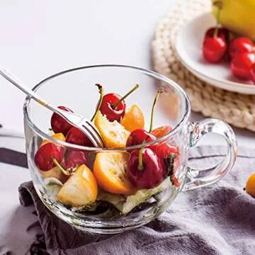 Stylish 16oz Jumbo Glass Mugs Set of 6 for Everyday Use