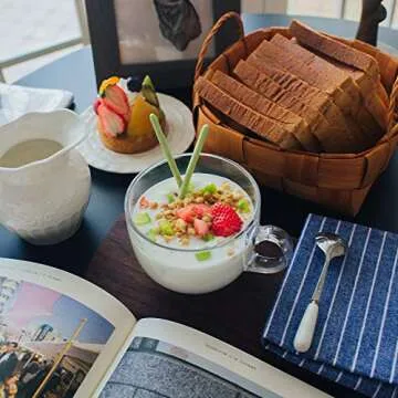 Stylish 16oz Jumbo Glass Mugs Set of 6 for Everyday Use