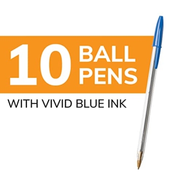 BIC Cristal Xtra Smooth Ballpoint Pens, 10 Count Blue