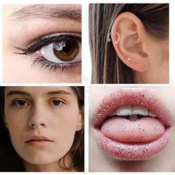 D.Bella 65pcs Clear Piercing Retainer Set for All Styles