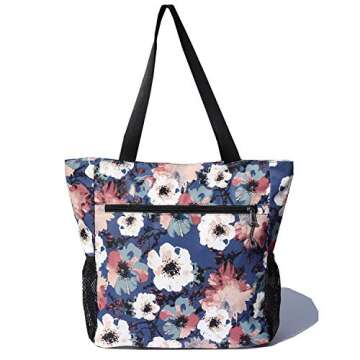 ESVAN Original Floral Water Resistant Large Tote Bag Shoulder Bag for Gym Beach Travel Daily Bags Up...