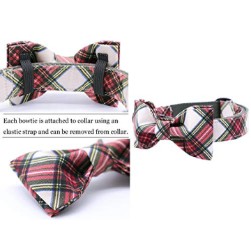 Festive Christmas Dog Collar Bowtie for Holiday Fun