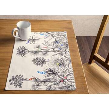 Maison d' Hermine Placemats 100% CottonSet of 4 Dinner Placemat, Decorative Washable Cloth Placemat, Dining, Buffet Parties & Camping, Amazonia - Thanksgiving/Christmas