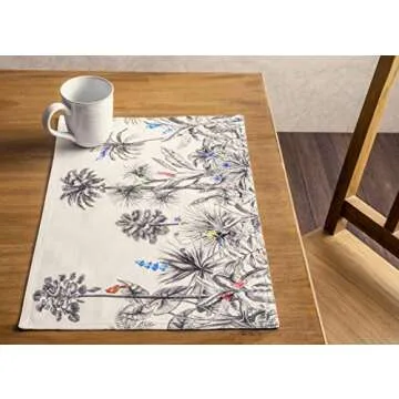 Maison d' Hermine Placemats 100% CottonSet of 4 Dinner Placemat, Decorative Washable Cloth Placemat, Dining, Buffet Parties & Camping, Amazonia - Thanksgiving/Christmas