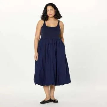 Tina Scoop Neck Midi Dress - Chic & Versatile Women's Dress