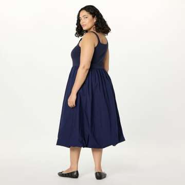 Tina Scoop Neck Midi Dress - Chic & Versatile Women's Dress