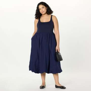 Tina Scoop Neck Midi Dress - Chic & Versatile Women's Dress