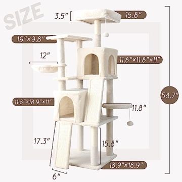 Duneasypet Cat Tree Stand - Tall, Stylish & Durable
