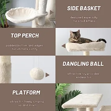 Duneasypet Cat Tree Stand - Tall, Stylish & Durable
