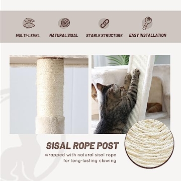 Duneasypet Cat Tree Stand - Tall, Stylish & Durable