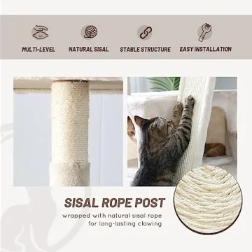 Duneasypet Cat Tree Stand - Tall, Stylish & Durable