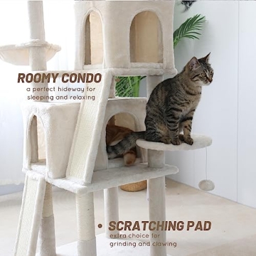 Duneasypet Cat Tree Stand - Tall, Stylish & Durable