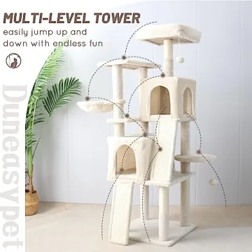 Duneasypet Cat Tree Stand - Tall, Stylish & Durable