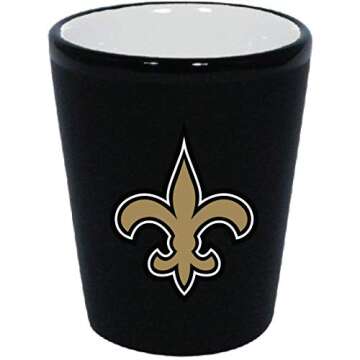 NFL Matte Shot Glass New Orleans Saints Team Color 2oz