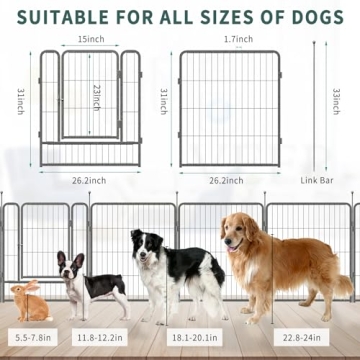 Dog Playpen Indoor Outdoor - Portable 16 Panel Dog Fence