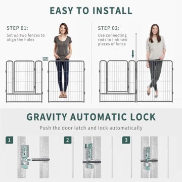 Dog Playpen Indoor Outdoor - Portable 16 Panel Dog Fence