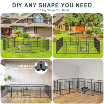 Dog Playpen Indoor Outdoor - Portable 16 Panel Dog Fence