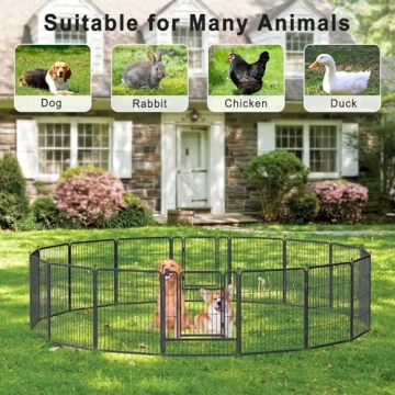 Dog Playpen Indoor Outdoor - Portable 16 Panel Dog Fence