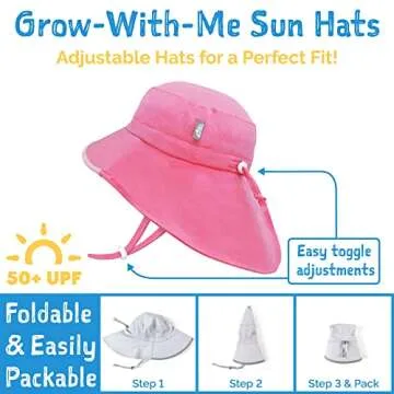 JAN & JUL Adjustable Neck Flap Wide Brim Hat for Kids with UV Protection
