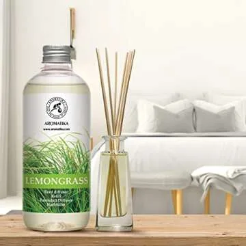 Natural Lemongrass Reed Diffuser Refill - Long-Lasting Aroma