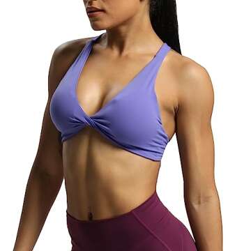 Aoxjox Women's Workout Sports Bras Fitness Backless Padded Satara Low Impact Bra Yoga Crop Tank Top ...