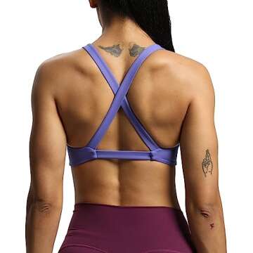 Aoxjox Women's Backless Padded Sports Bra - Violet, Large
