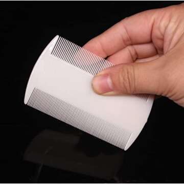 KEKANIU 4 Packs Fine Combs Double sided Pet Combs, dog tear stain comb、grooming combs for cats。 Cat Dog Pet Effectively Clean Mucus and Stains (Lice-comb-4pcs)