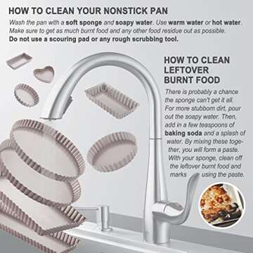 CHEFMADE 9.5-Inch Round Tart Pan with Removable Loose Bottom, Non-Stick Carbon Steel Quiche Pan for Oven Baking (Champagne Gold)