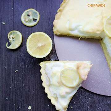 CHEFMADE 9.5-Inch Round Tart Pan with Removable Loose Bottom, Non-Stick Carbon Steel Quiche Pan for Oven Baking (Champagne Gold)