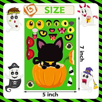 Halloween Make a Face Stickers for Kids - 32PCS Jack-O-Lantern Arts and Crafts Games - Cute Hallowee...