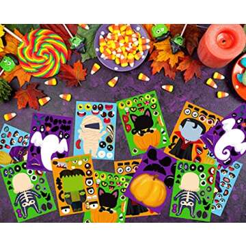 Fun Halloween Make a Face Stickers for Kids - 32PCS