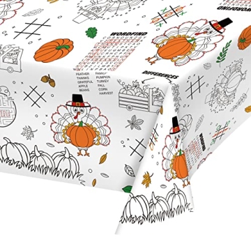 Gatherfun Thanksgiving Color-in Tablecloth for Fun Activities