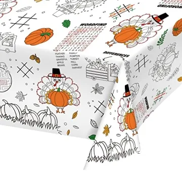 Gatherfun Thanksgiving Color-in Tablecloth for Fun Activities