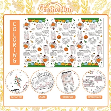 Gatherfun Thanksgiving Color-in Tablecloth for Fun Activities